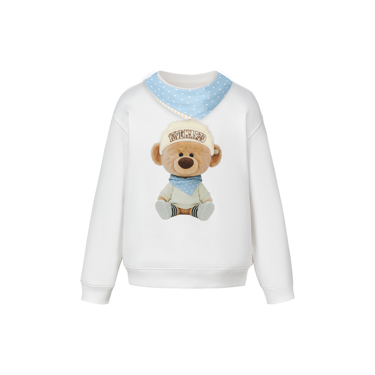 13DE MARZO BabyBear Bandana Sweatshirt White