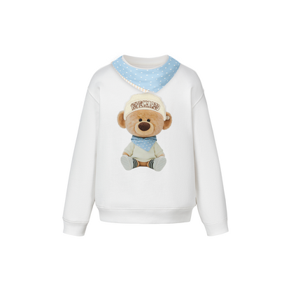 13DE MARZO BabyBear Bandana Sweatshirt White