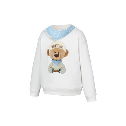 13DE MARZO BabyBear Bandana Sweatshirt White