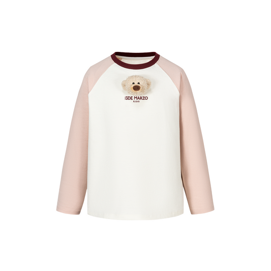 13DE MARZO Babybear Raglan Long Sleeve Top Beige