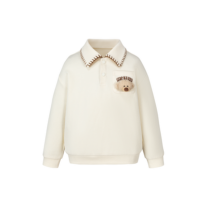 13DE MARZO BabyBear Polo Sweatshirt Beige