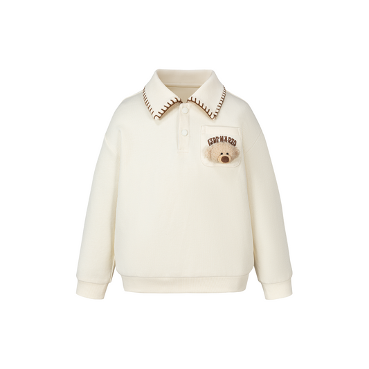 13DE MARZO BabyBear Polo Sweatshirt Beige