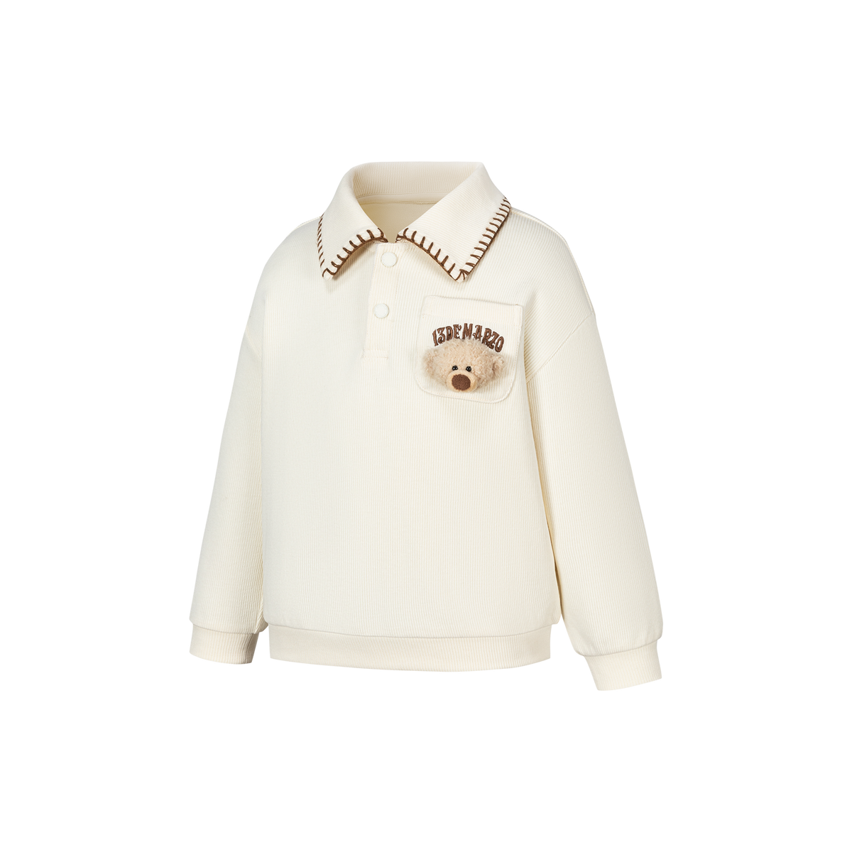 13DE MARZO BabyBear Polo Sweatshirt Beige