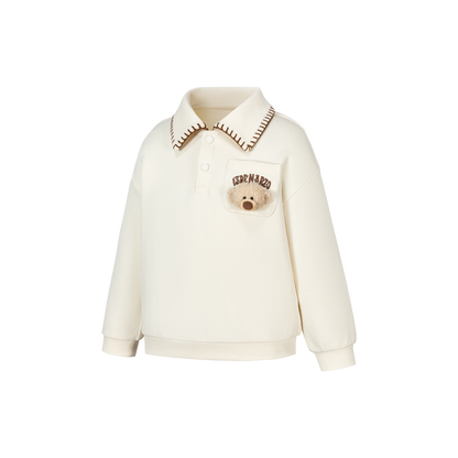 13DE MARZO BabyBear Polo Sweatshirt Beige