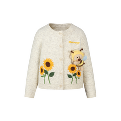 13DE MARZO BabyBear Sunflower Cardigan Beige