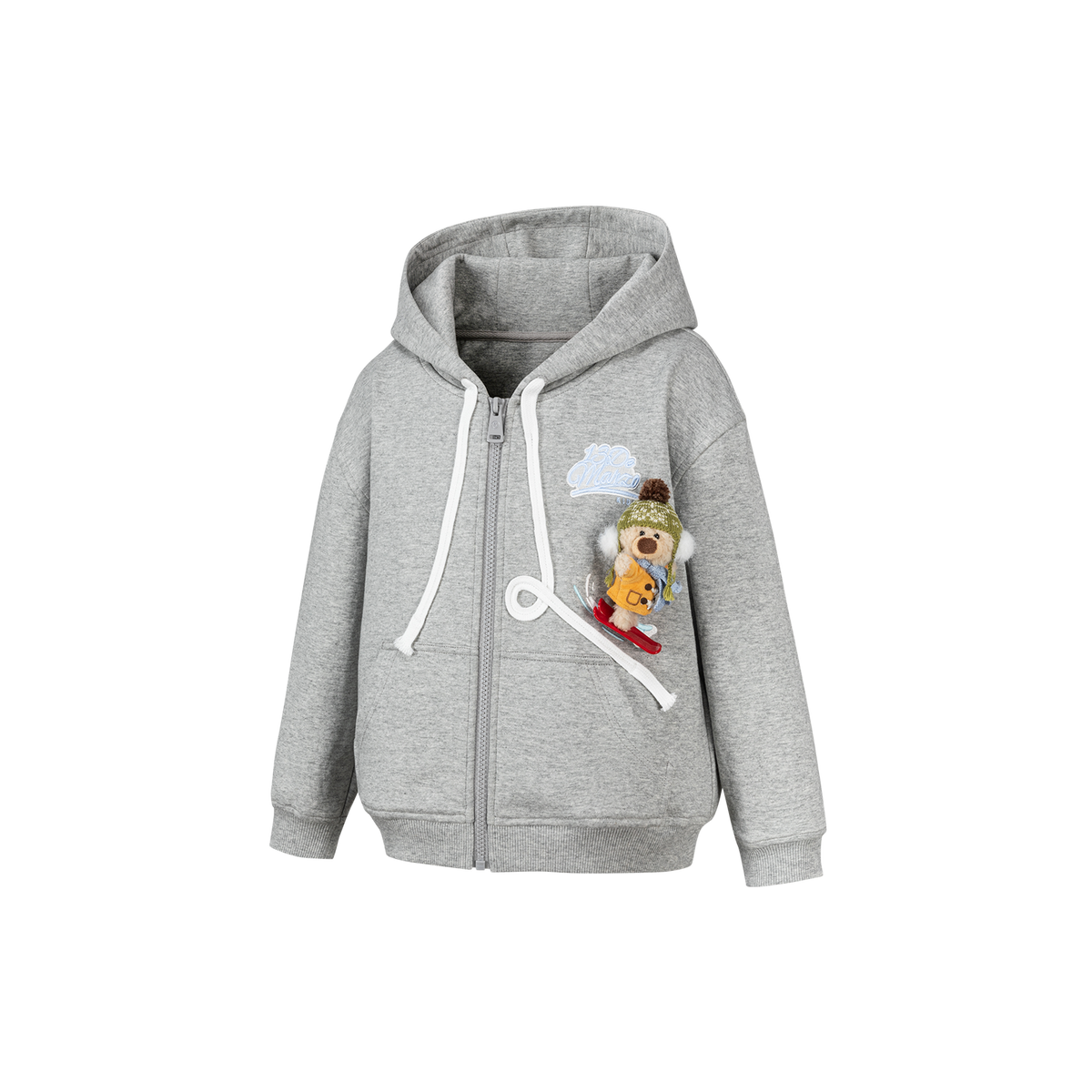 13DE MARZO Snow BabyBear Hooded Cardigan Grey