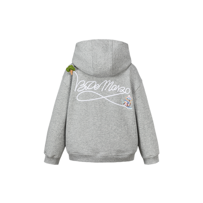 13DE MARZO Snow BabyBear Hooded Cardigan Grey