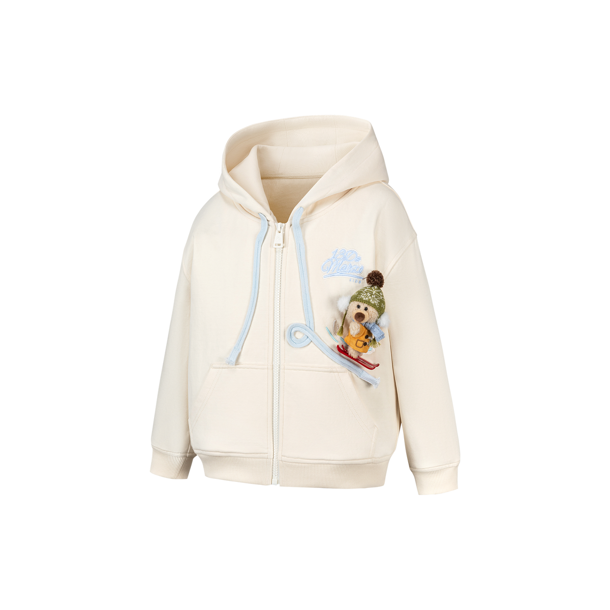 13DE MARZO Snow BabyBear Hooded Cardigan Beige
