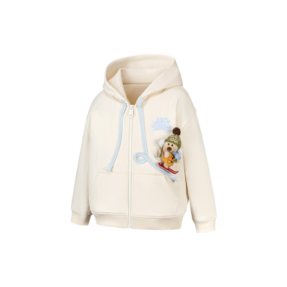 13DE MARZO Snow BabyBear Hooded Cardigan Beige