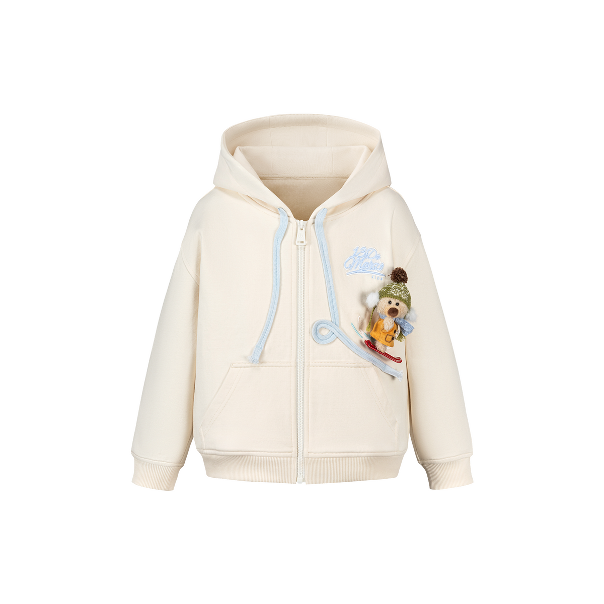 13DE MARZO Snow BabyBear Hooded Cardigan Beige