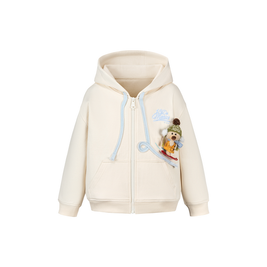 13DE MARZO Snow BabyBear Hooded Cardigan Beige