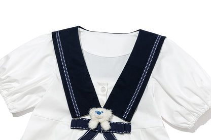 13DE MARZO BabyBear Sailor Bow Dress - 13DE MARZO