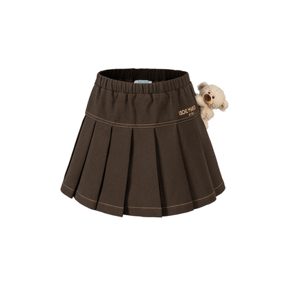 13DE MARZO BabyBear Suit Pleated Skirt Brown