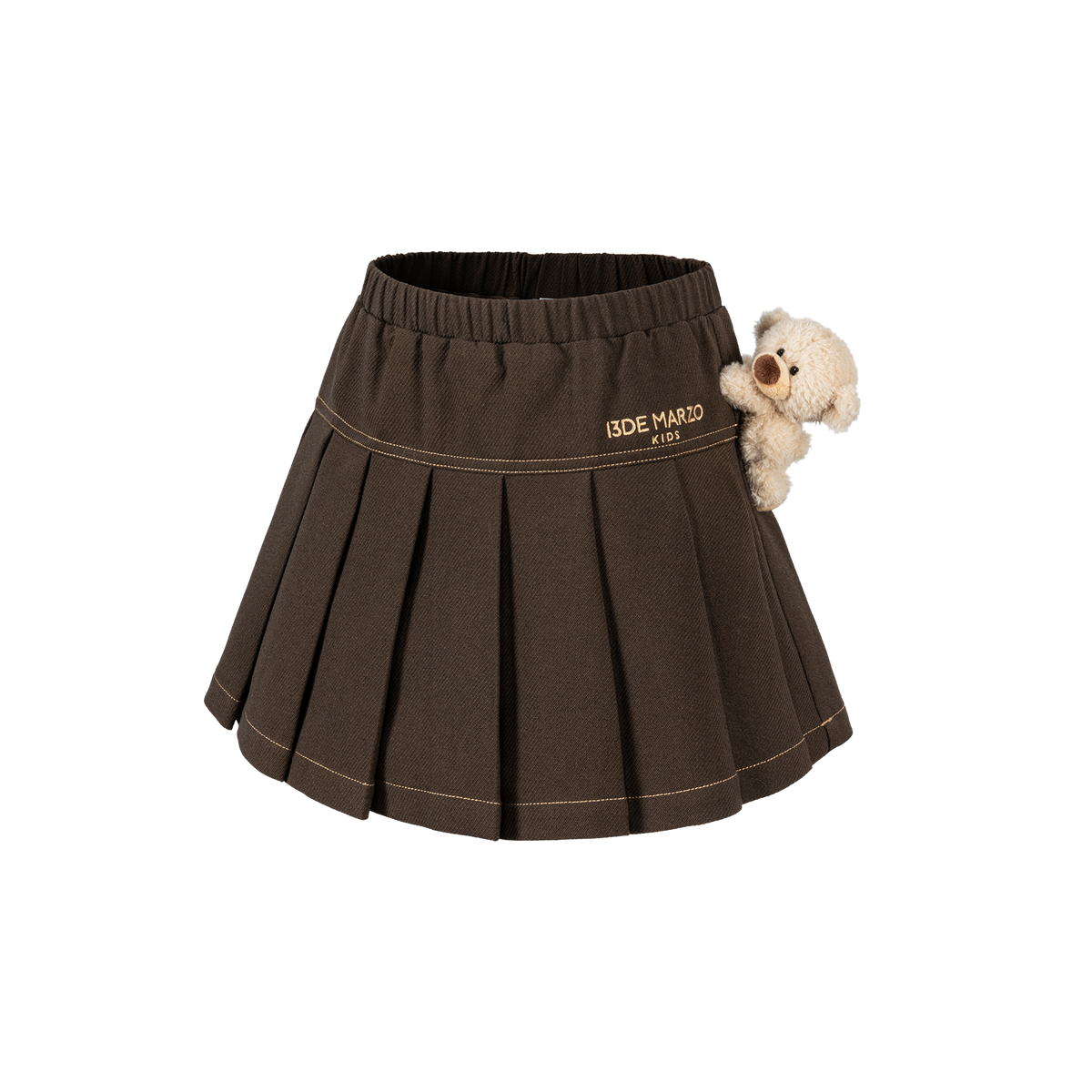 13DE MARZO BabyBear Suit Pleated Skirt Brown