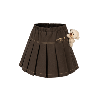 13DE MARZO BabyBear Suit Pleated Skirt Brown