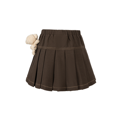 13DE MARZO BabyBear Suit Pleated Skirt Brown