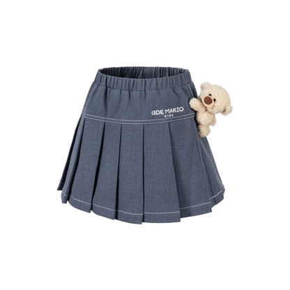 13DE MARZO BabyBear Suit Pleated Skirt Navy Blue