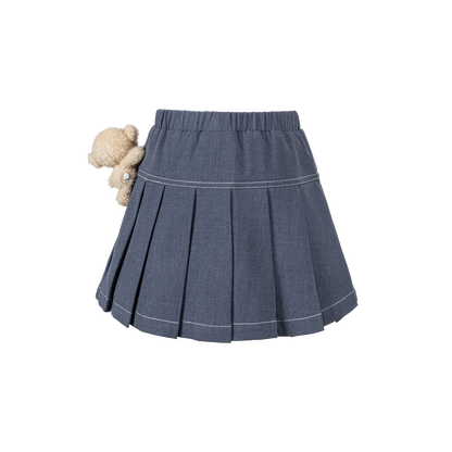 13DE MARZO BabyBear Suit Pleated Skirt Navy Blue
