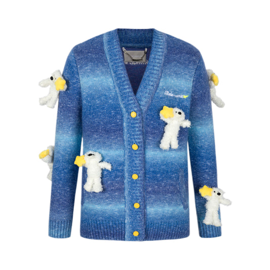 13DE MARZO Lumi Star Bear Knit Cardigan