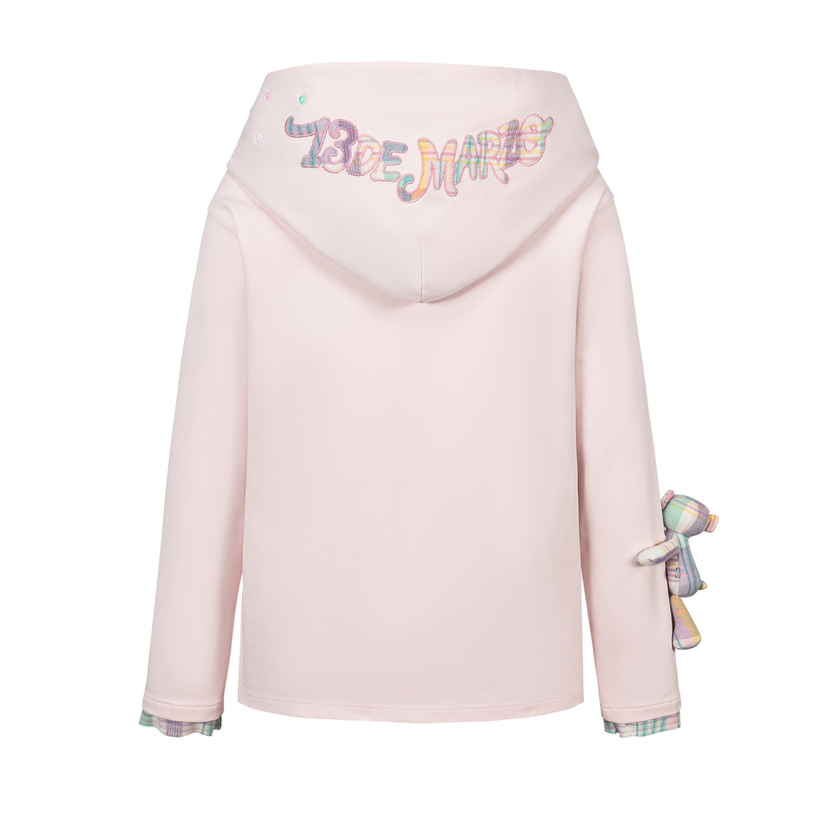 13DE MARZO Plaid Deconstructed Long Sleeve Pink