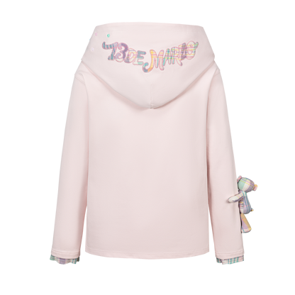 13DE MARZO Plaid Deconstructed Long Sleeve Pink