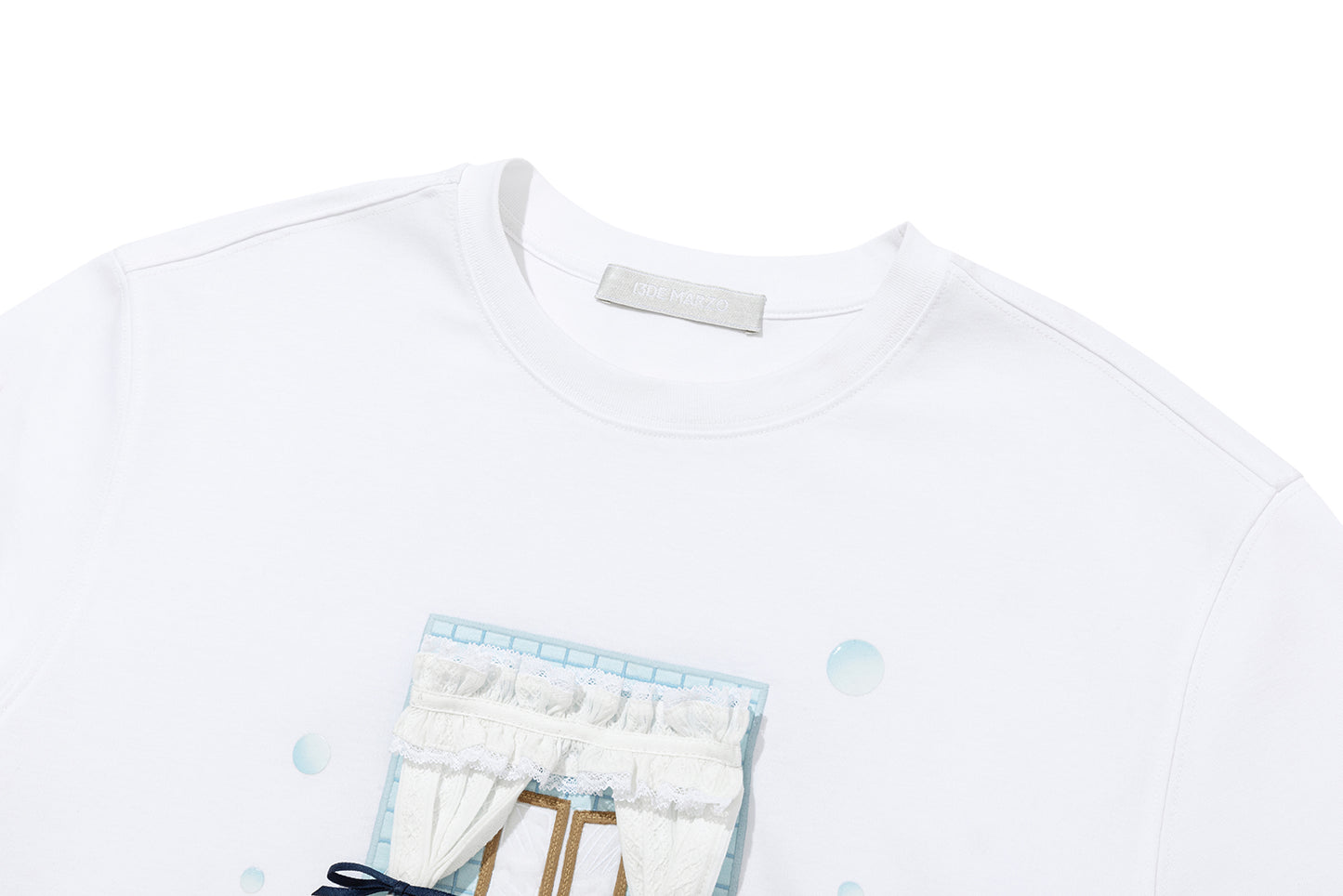 13DE MARZO Patchwork Bear Bath Scene T-shirt White - 13DE MARZO