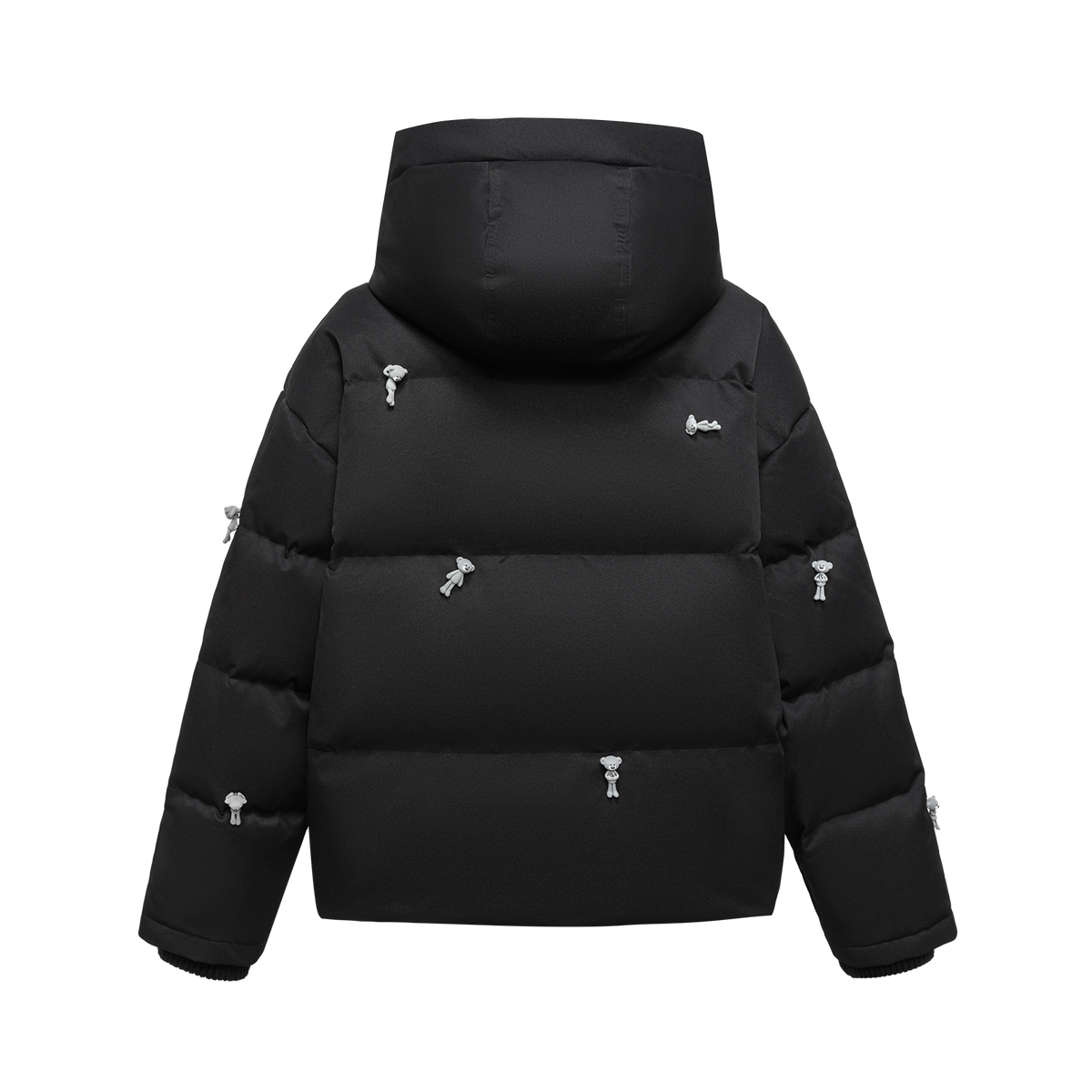 13DE MARZO All Over Flocked Bear Down Jacket Black