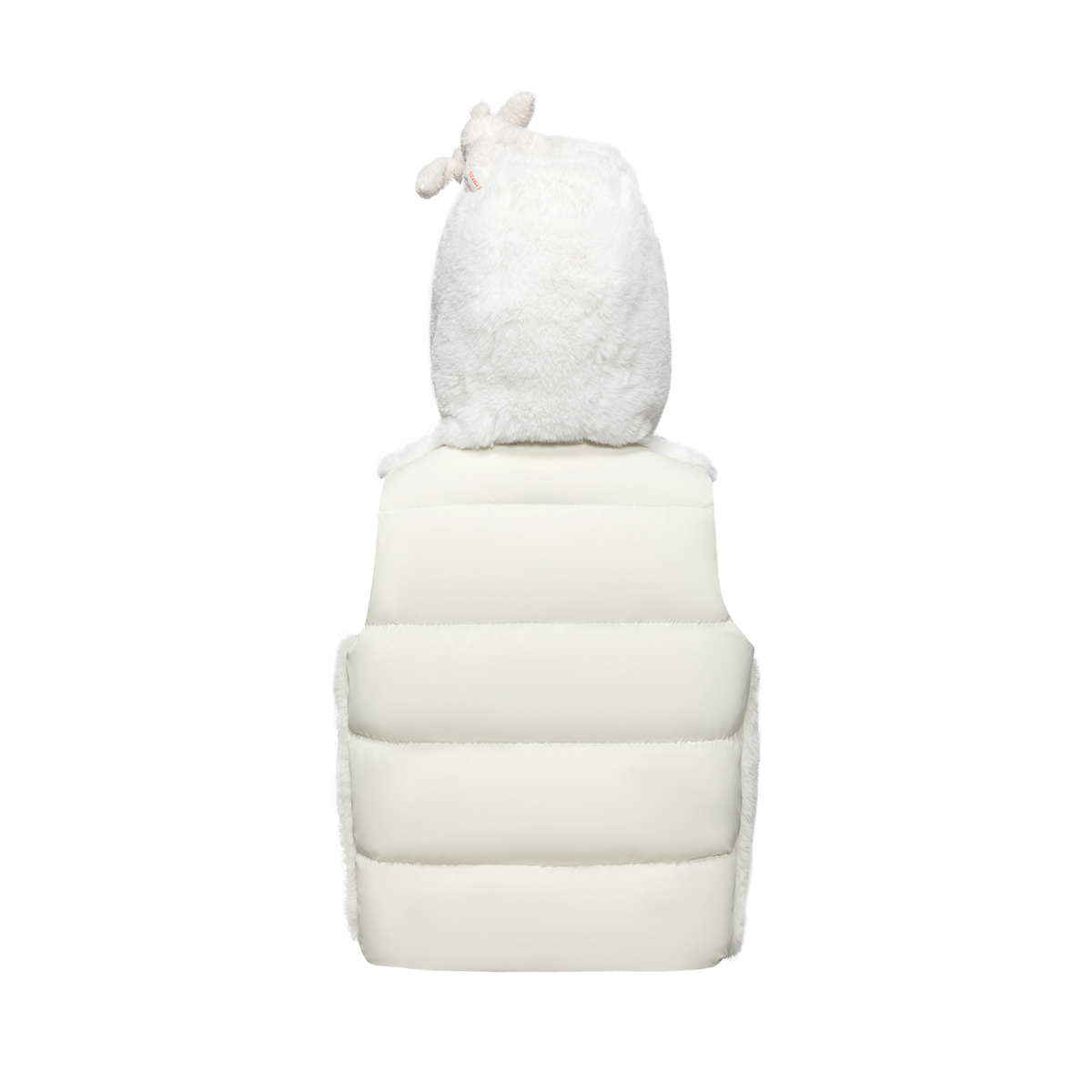 13DE MARZO Patchwork Down Hooded Vest Beige