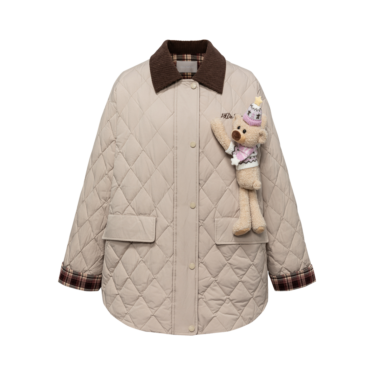 13DE MARZO Luminous Bear Down Jacket Coat Khaki - 13DE MARZO