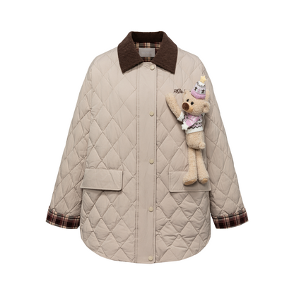 13DE MARZO Luminous Bear Down Jacket Coat Khaki - 13DE MARZO