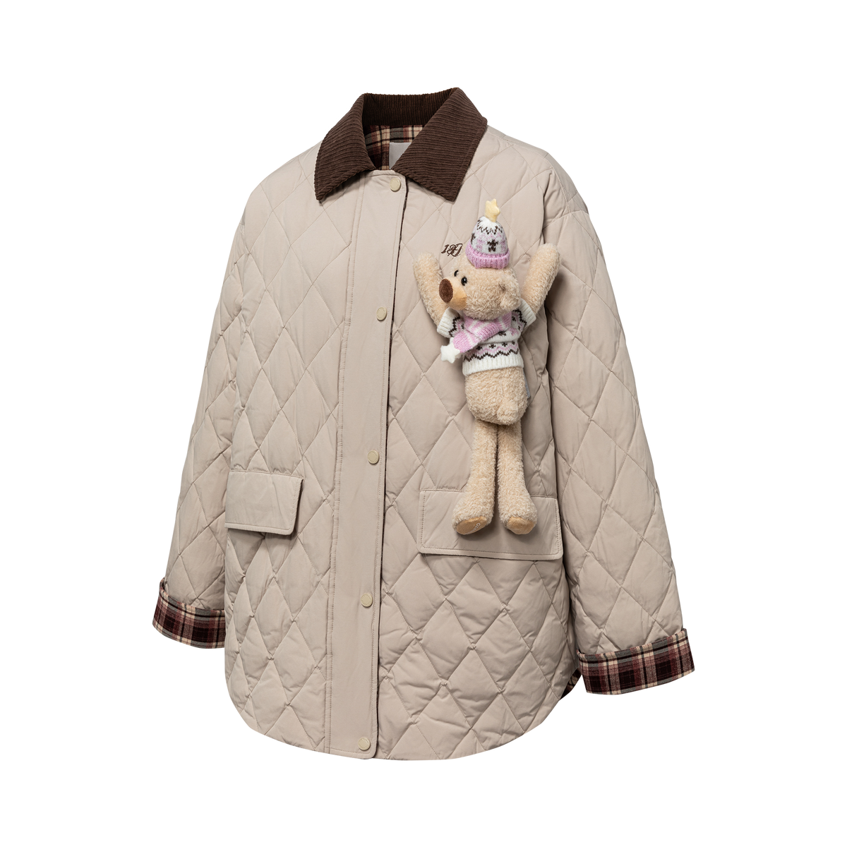 13DE MARZO Luminous Bear Down Jacket Coat Khaki - 13DE MARZO