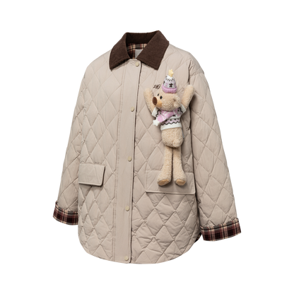 13DE MARZO Luminous Bear Down Jacket Coat Khaki - 13DE MARZO