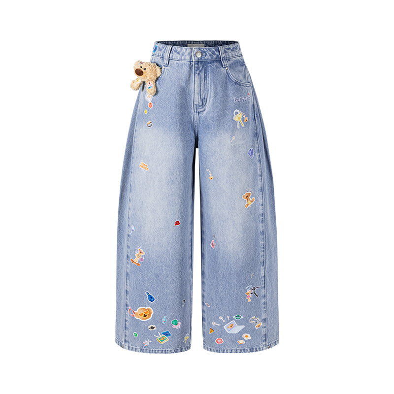 13DE MARZO Bear Stickers Jeans - 13DE MARZO