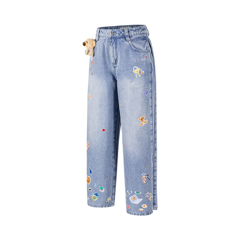 13DE MARZO Bear Stickers Jeans - 13DE MARZO