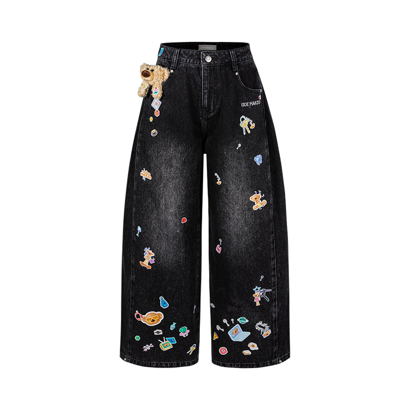 13DE MARZO Bear Stickers Jeans - 13DE MARZO