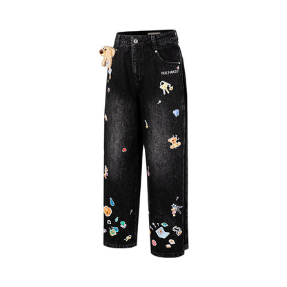 13DE MARZO Bear Stickers Jeans - 13DE MARZO