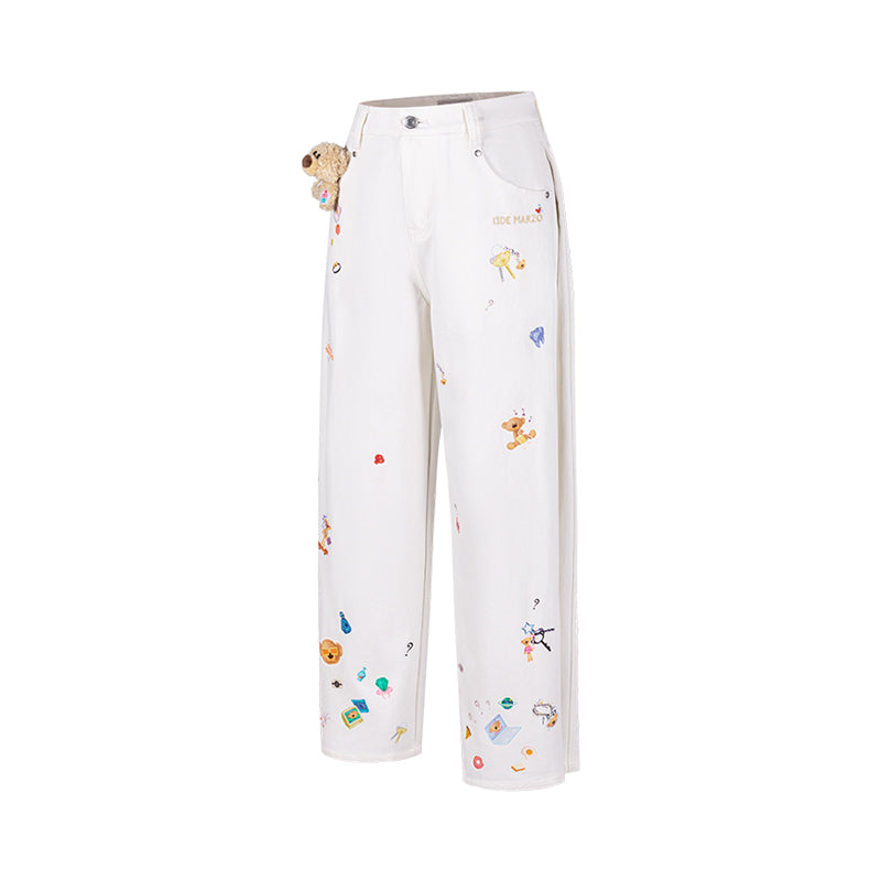 13DE MARZO Bear Stickers Jeans - 13DE MARZO