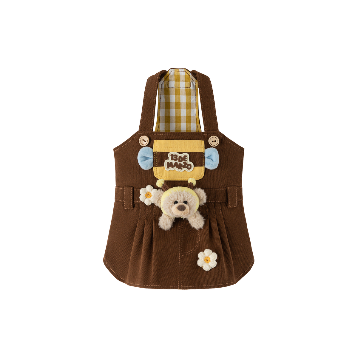 13DE MARZO Bee Bear Jumper Dress Yellow - 13DE MARZO