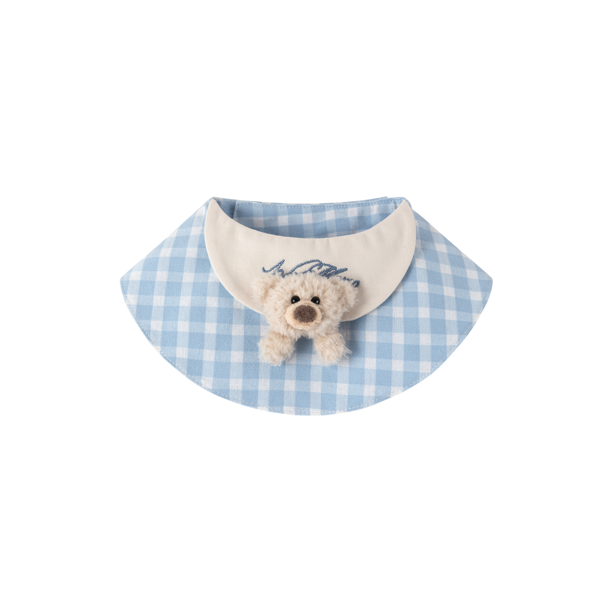 13DE MARZO Pet Plaid Crewneck Bib Blue - 13DE MARZO