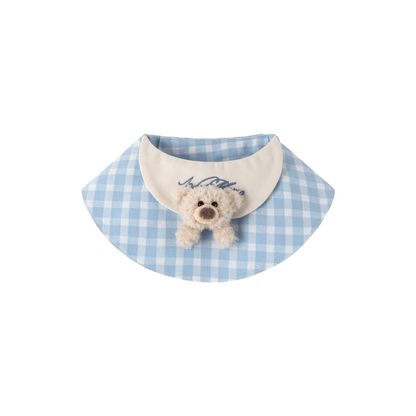 13DE MARZO Pet Plaid Crewneck Bib Blue - 13DE MARZO