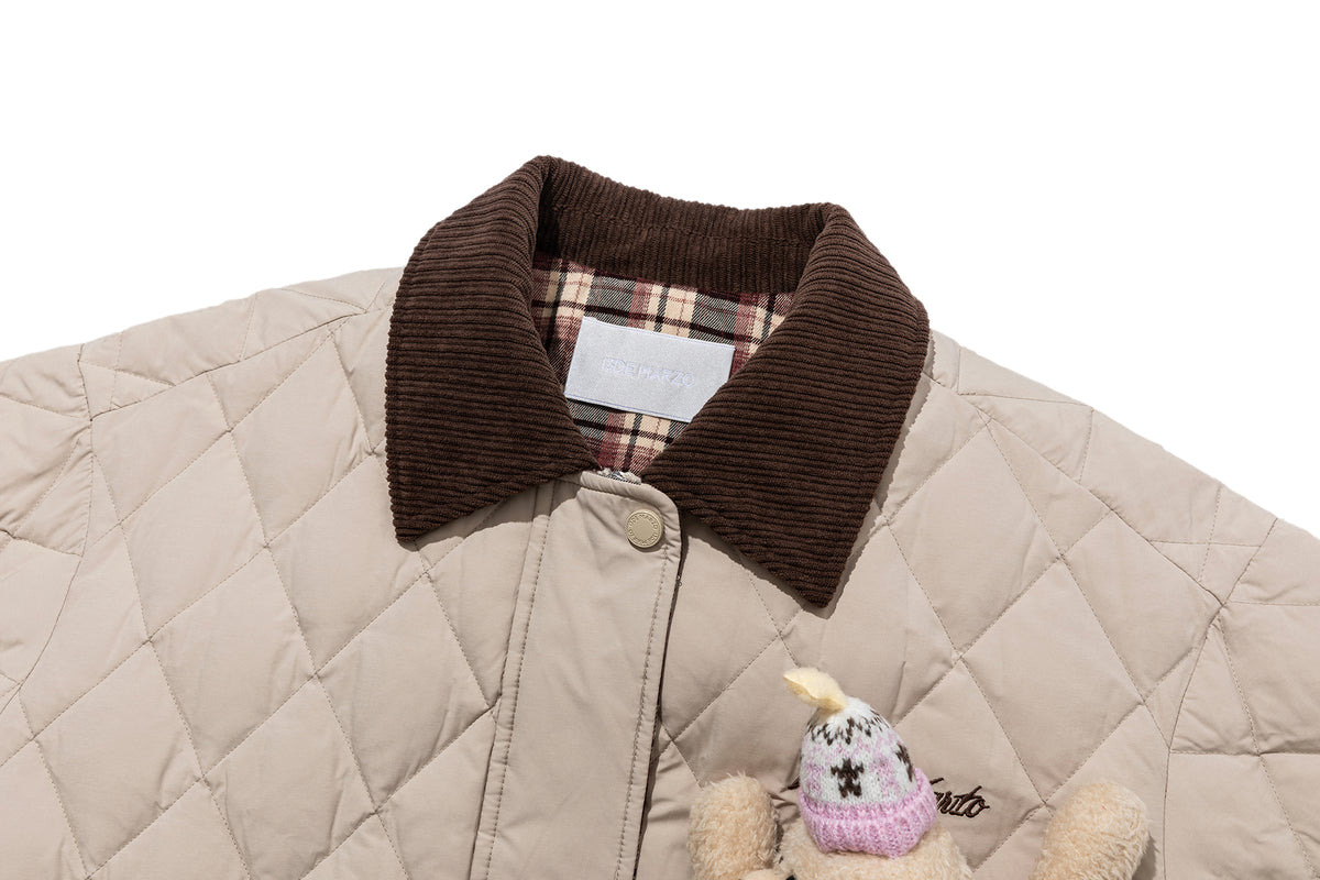 13DE MARZO Luminous Bear Down Jacket Coat Khaki - 13DE MARZO
