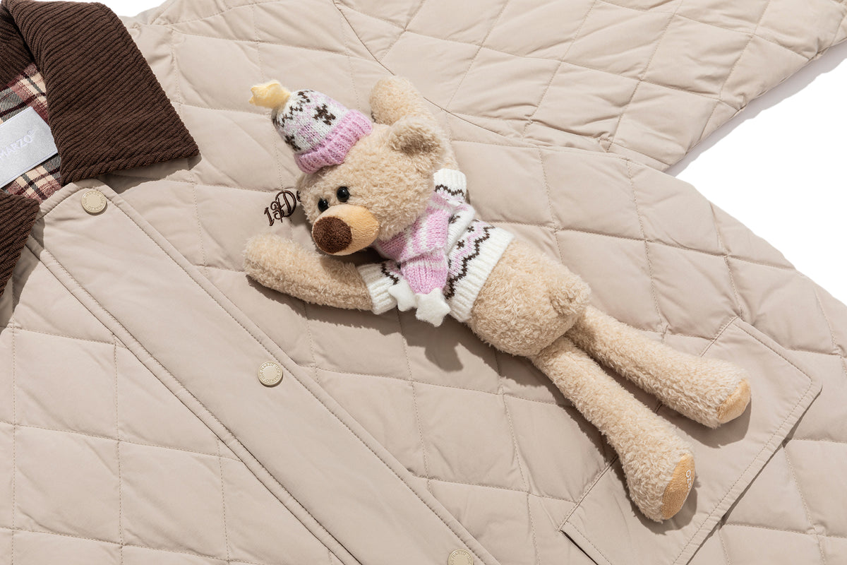 13DE MARZO Luminous Bear Down Jacket Coat Khaki - 13DE MARZO