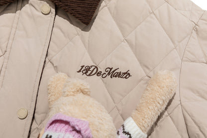 13DE MARZO Luminous Bear Down Jacket Coat Khaki - 13DE MARZO