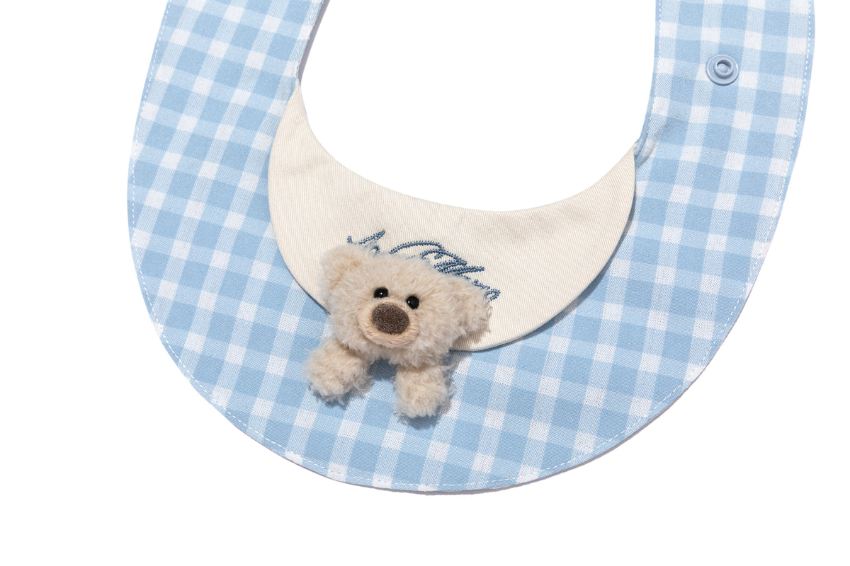 13DE MARZO Pet Plaid Crewneck Bib Blue - 13DE MARZO