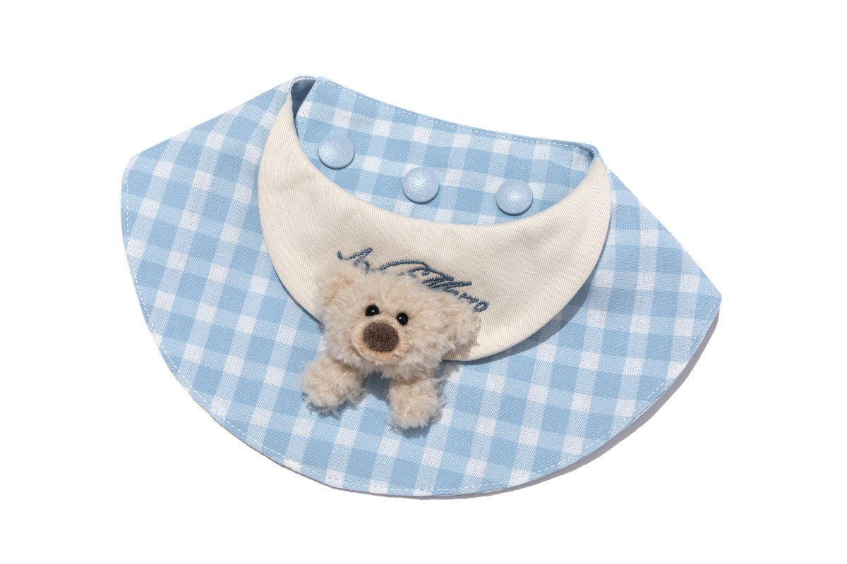13DE MARZO Pet Plaid Crewneck Bib Blue - 13DE MARZO