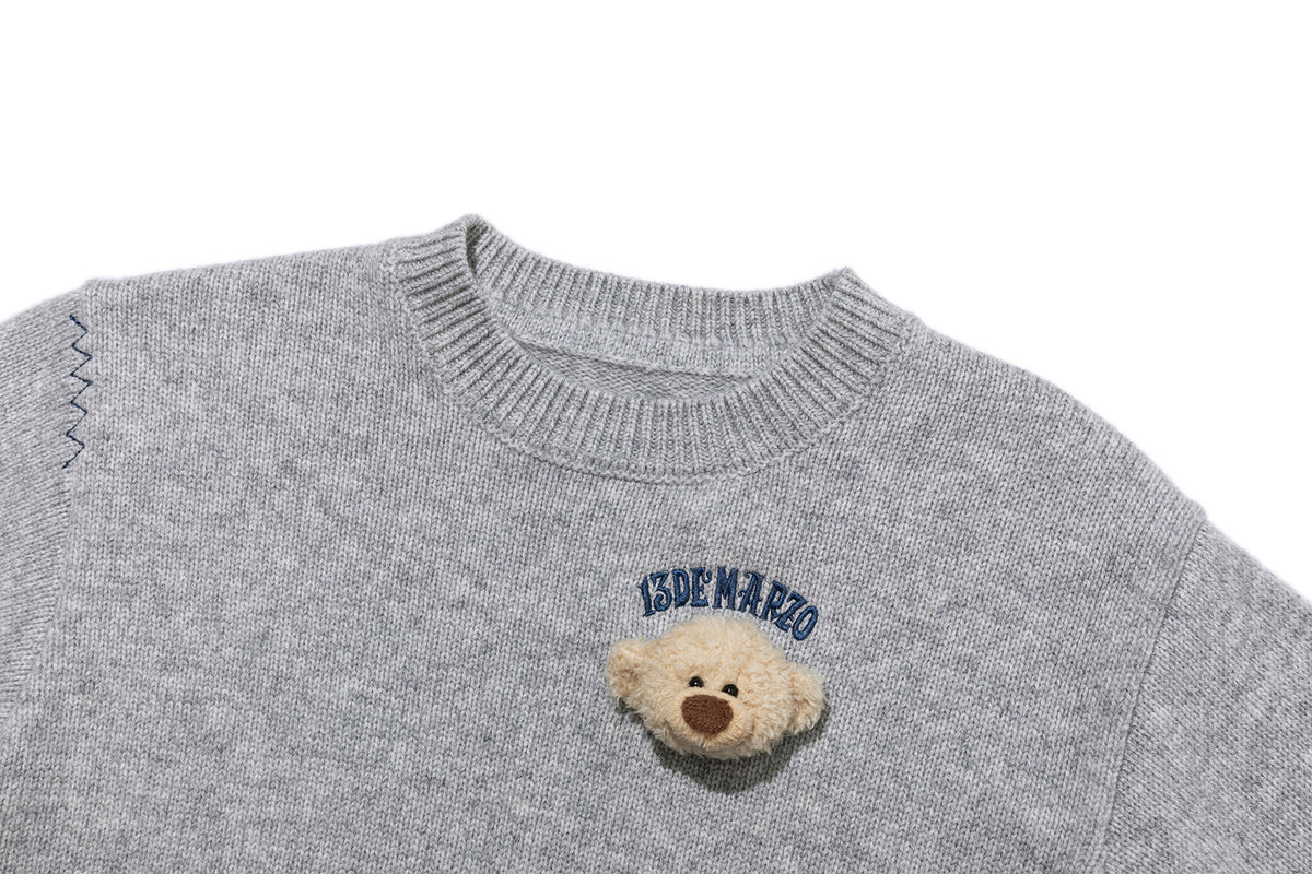 13DE MARZO BabyBear Base Crewneck Sweater Grey