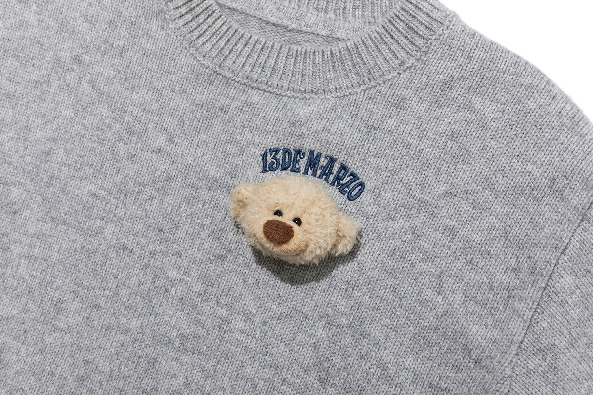 13DE MARZO BabyBear Base Crewneck Sweater Grey