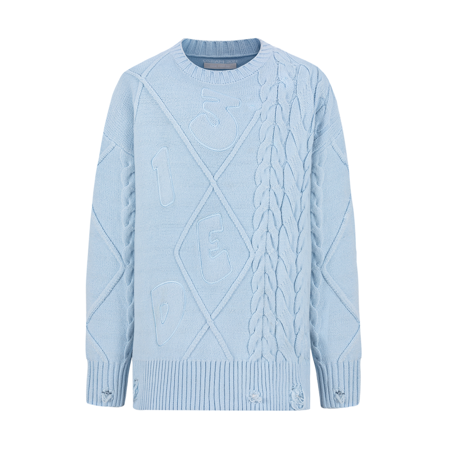 13DE MARZO Bear Embossment Weave Sweater - 13DE MARZO