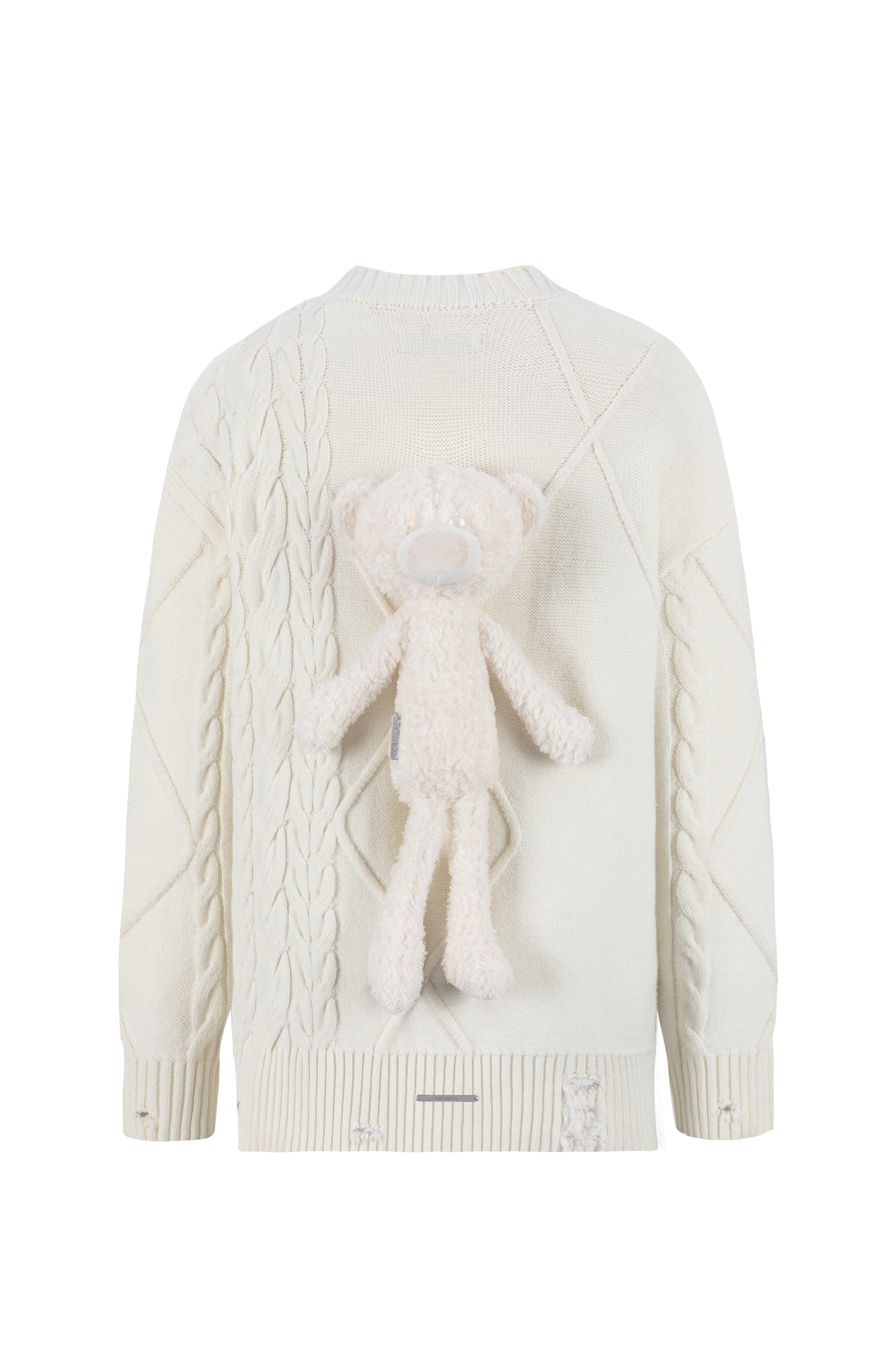 13DE MARZO Bear Embossment Weave Sweater