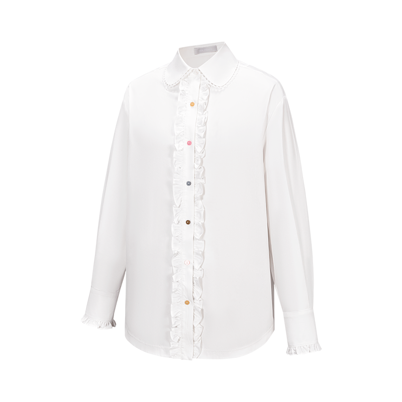 13DE MARZO Detachable CapeCircus Print Shirt White